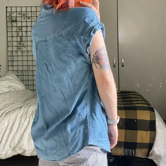 TENCEL denim button down shirt L - Picture 3 of 5